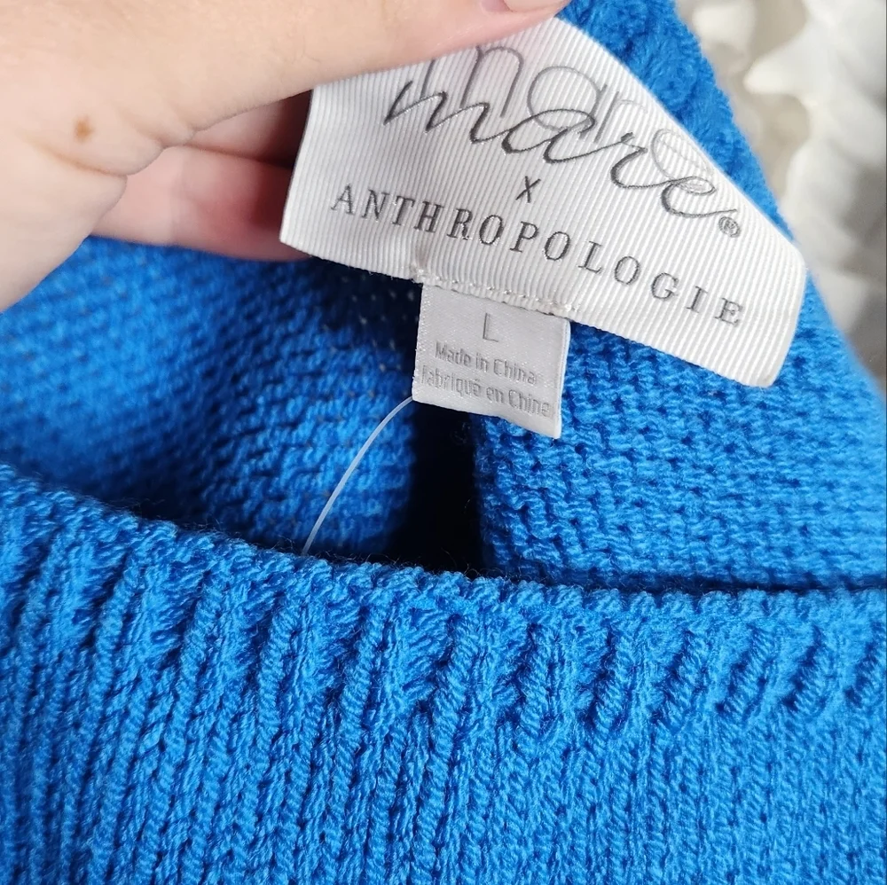 New Anthropologie Mare Mare Pleated Maxi Dress Cobalt Blue size L - Picture 10 of 14